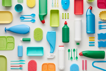 assortment of plastic bottles