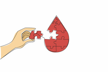 Animated image of a blood droplet shaped puzzle