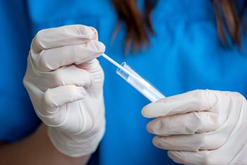 nurse collecting evidence