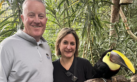 photo of nurse and a tucan bird