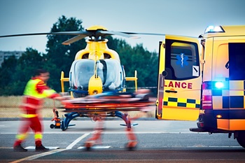 Lifeflight EMS helicopter and ambulance