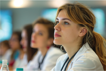 Nurse paying attention to presentation