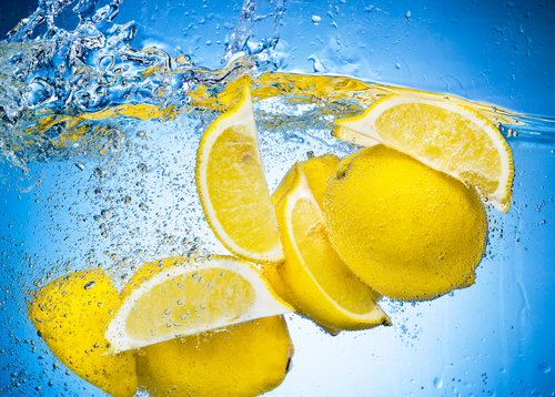 glass of lemon water