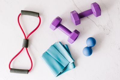 exercise bands and weights