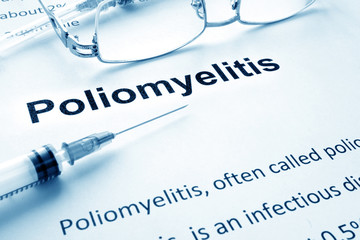 Paper with diagnosis Poliomyelitis and vaccine