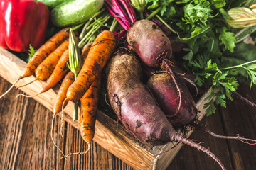 root vegetables on a table