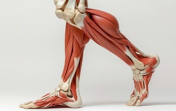 Anatomical model of lower limb bones and muscles