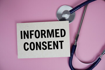 Stethoscope with a card stating "informed consent"