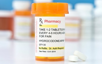 Prescription bottle of hydrocodone