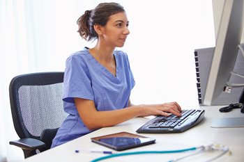 Nurse at computer
