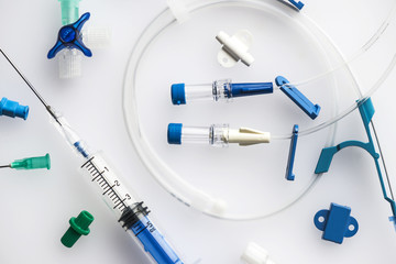 Image of a central line catheter and IV catheters