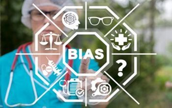 healthcare worker image in the background with animated BIAS image in front. 