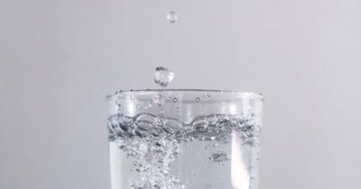 a glass of water 
