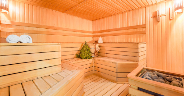 inside of a sauna
